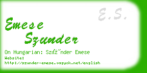 emese szunder business card